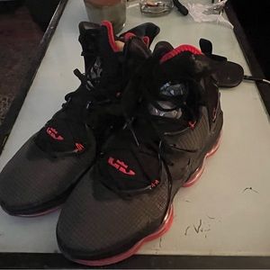 Nike LeBron 19 in black and red.